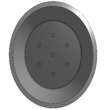 Onshape CAD model of the pot base showing the drainage hole pattern